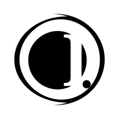 Yaratıcı yeni büyük harf I logo tasarımı, monogram I harf logo tasarımı ve siyah renk, yaratıcı siyah zarif logo şablonu