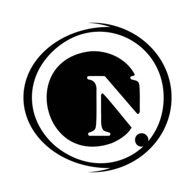 Yaratıcı yeni büyük harf N logo tasarımı, N harfi logo tasarımı ve siyah renk, yaratıcı siyah zarif logo şablonu