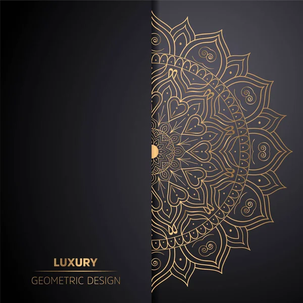 Luxe Decoratieve Mandala Ontwerp Achtergrond Goud Kleur — Stockvector