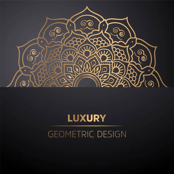 Luxus Díszítő Mandala Háttérnyomtatás Arany Színű — Stock Vector