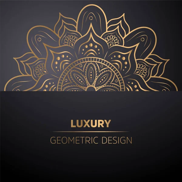 Luxuriöse Ornamentale Mandala Design Hintergrund Goldfarbe — Stockvektor