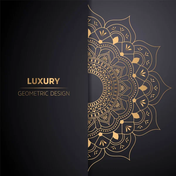 Luxus Díszítő Mandala Háttérnyomtatás Arany Színű — Stock Vector