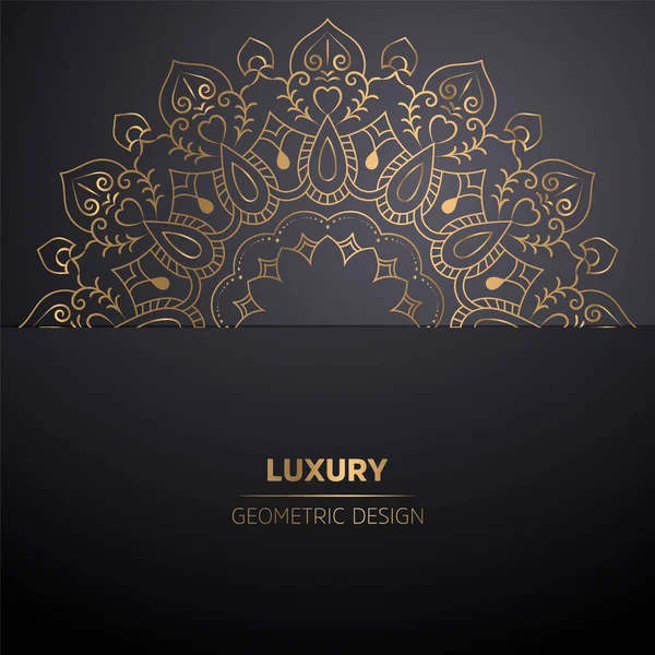 Luxuriöse Ornamentale Mandala Design Hintergrund Goldfarbe — Stockvektor