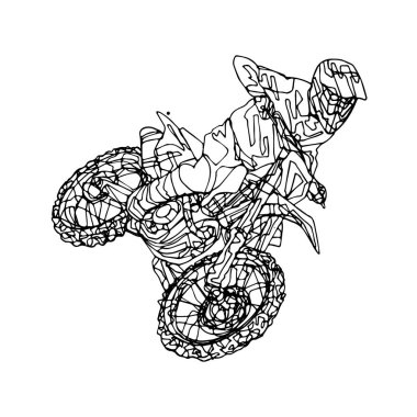 El çizimi motosiklet çizgisi Çocuk boyama kitabı sayfası için sanat çocukları