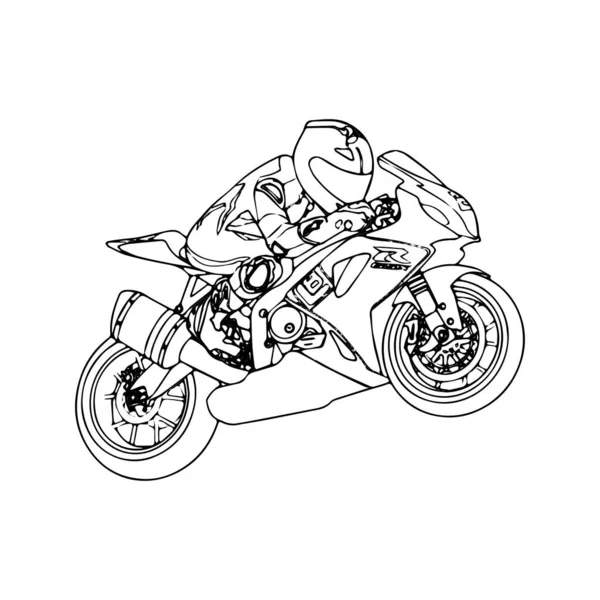 Mão Desenhado Moto Linha Arte Crianças Para Crianças Colorir Página imagem  vetorial de masterdesign247© 647005924