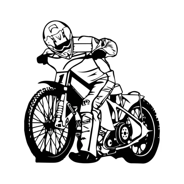 Hand Drawn Motorcycle Line Art Kids Children Coloring Book Page — Stock Vector