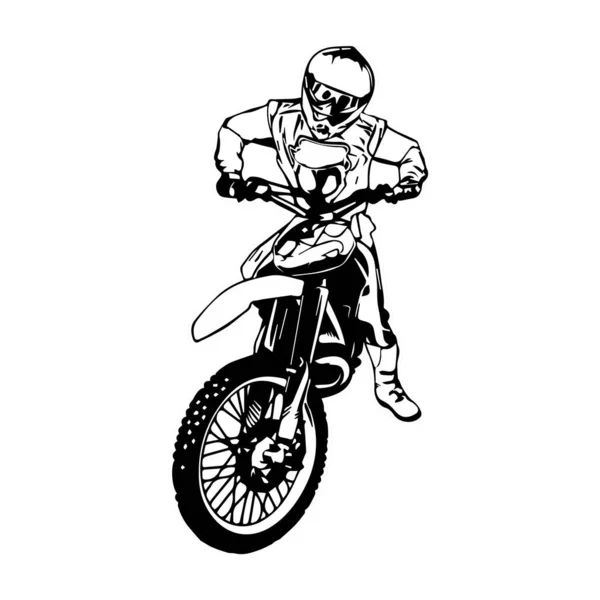 Dessin Main Ligne Moto Art Enfants Pour Enfants Page Livre — Image vectorielle