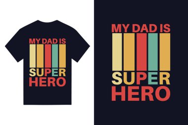 Üzerinde tipografi mektubu ve tişört olan Babalar Günü tebrik kartı.