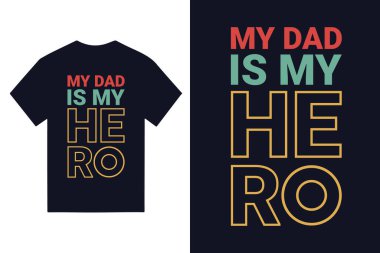 Tişörtlü Babalar Günü tebrik kartı.