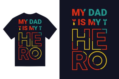 Tişörtlü Babalar Günü tebrik kartı.