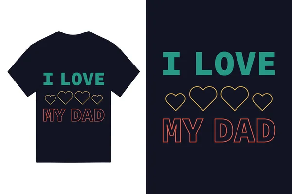 Cartão Saudação Feliz Dia Pai Com Tipografia Carta Shirt — Vetor de Stock