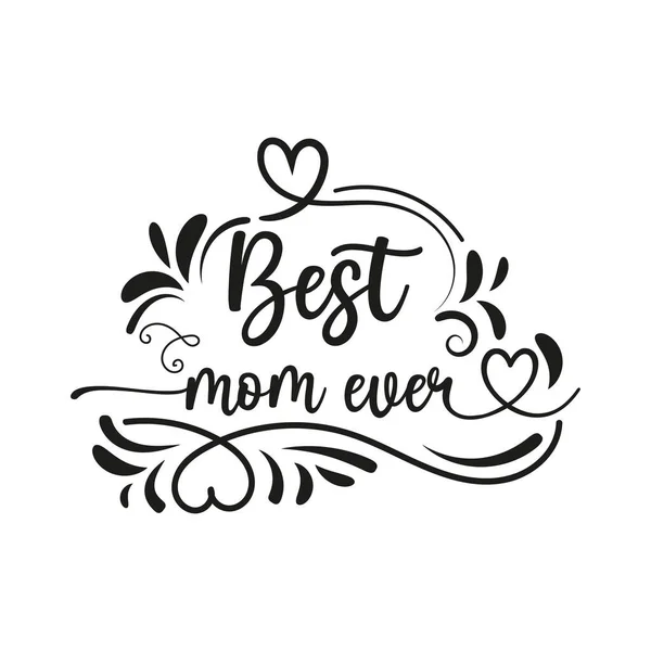 Máma Dítě Láska Pozdrav Karta Ornament Pro Šťastný Matky Den — Stockový vektor