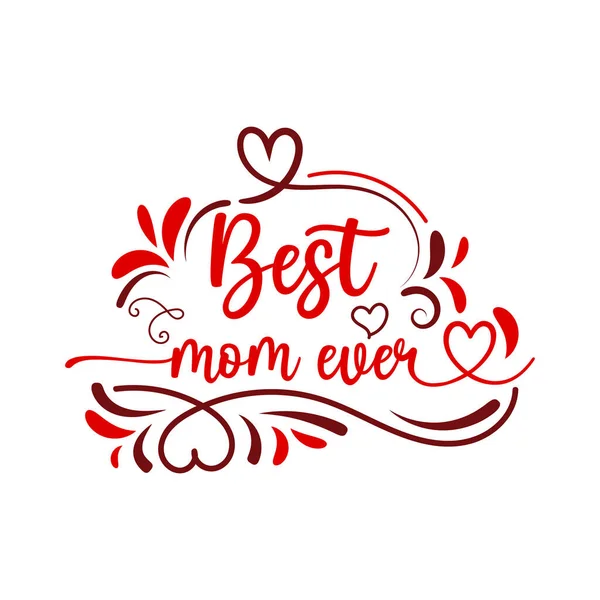 母子爱心贺卡庆祝快乐母亲节的装饰品 — 图库矢量图片