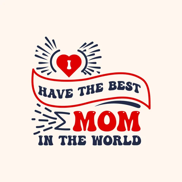 Mama Dziecko Miłość Kartka Okolicznościowa Ozdoba Szczęśliwy Dzień Matki — Wektor stockowy