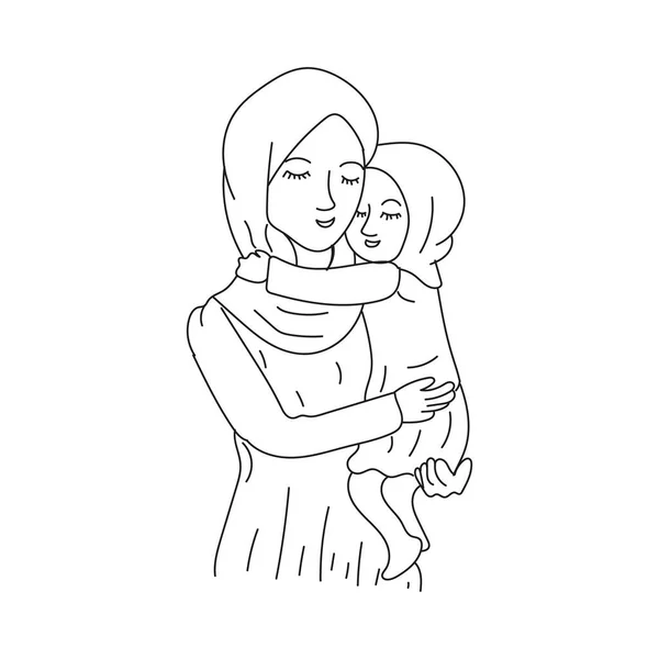 Мама Дитина Люблять Листівку Щасливих Матерів — стоковий вектор
