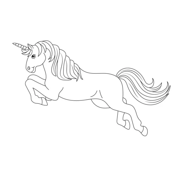 Unicorn Kids Coloring Page Blank Printable Design Children — Stock Vector
