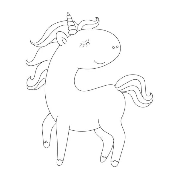 Unicorn Діти Фарбують Сторінку Порожній Принтаційний Дизайн Дітей — стоковий вектор