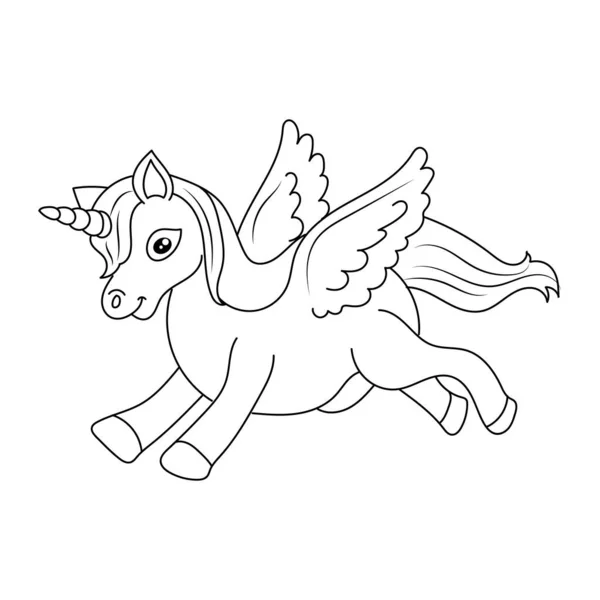 Unicorn Діти Фарбують Сторінку Порожній Принтаційний Дизайн Дітей — стоковий вектор