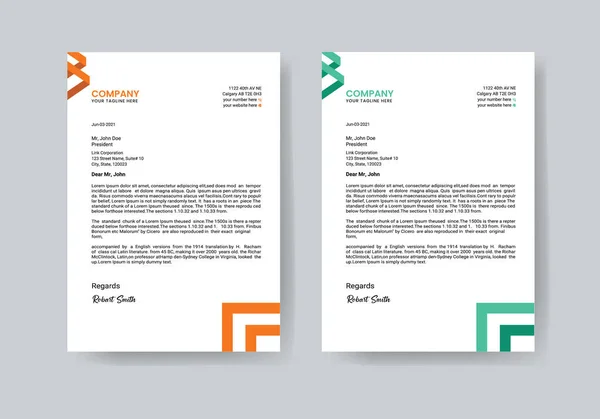Professionelles Kreatives Und Modernes Briefpapier Design Für Ihr Unternehmen — Stockvektor