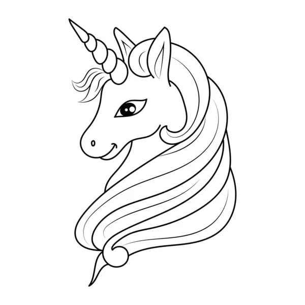 Γραμμή Τέχνη Unicorn Παιδιά Εικονογράφηση Για Παιδιά Χρωματισμός Σελίδα Του — Διανυσματικό Αρχείο