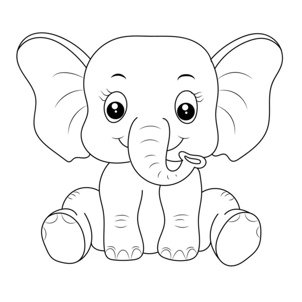 어린이용 코끼리 페이지 손으로 코끼리 — 스톡 벡터