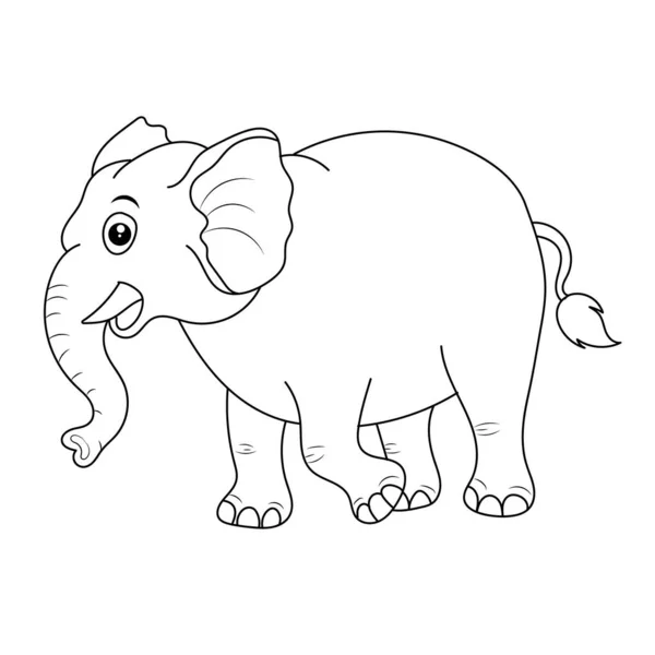 어린이용 코끼리 페이지 손으로 코끼리 — 스톡 벡터
