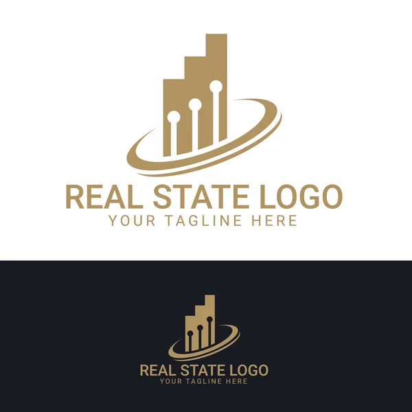 Conception Logo État Réel — Image vectorielle