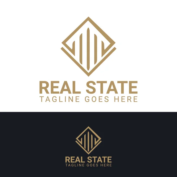 Design Del Logo Stato Reale — Vettoriale Stock