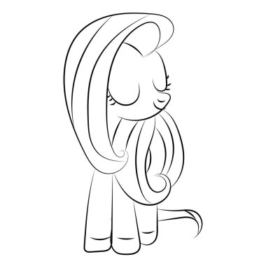 Sevimli tek boynuzlu at ile Çocuk Boyama sayfası tasarımı