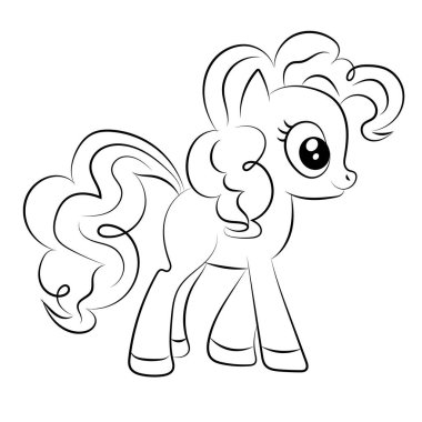 Çizgi sanatı tek boynuzlu atlar çocuk resimleme kitabı sayfası