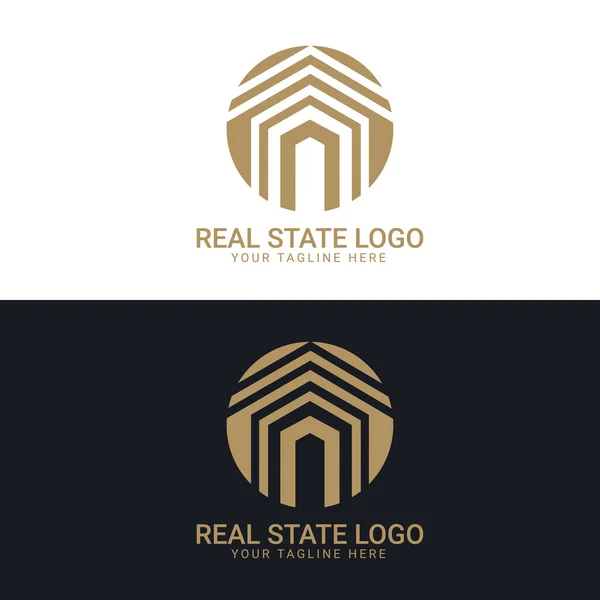 Desain Logo Real State - Stok Vektor