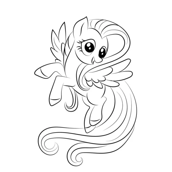 Çizgi sanatı tek boynuzlu atlar çocuk resimleme kitabı sayfası