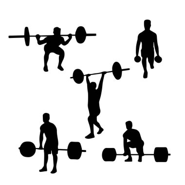 Egzersiz yapan bir adamın siluetleri.