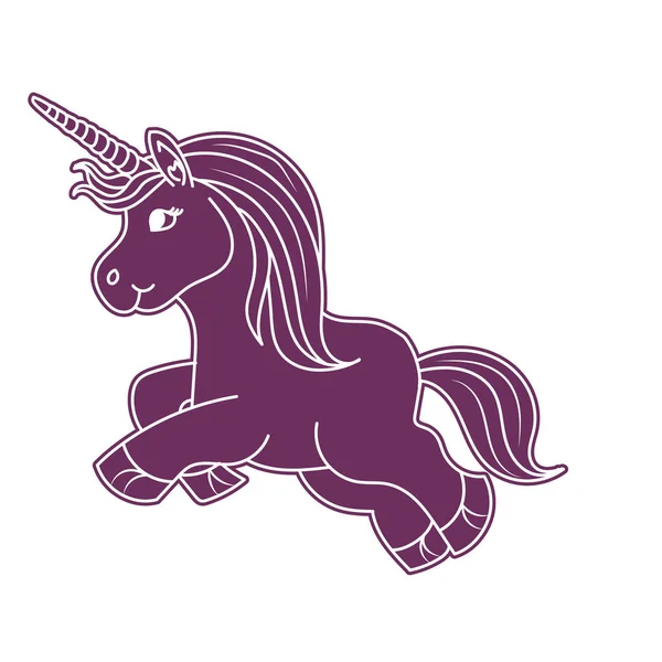 Diseño Plano Unicornio Silueta Conjunto Ilustración — Vector de stock