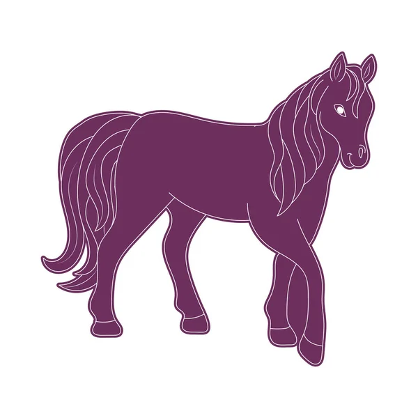 Diseño Plano Unicornio Silueta Conjunto Ilustración — Vector de stock