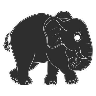 Bir dizi fil karakteri silueti