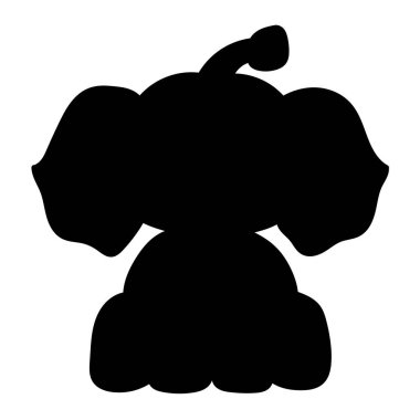 Bir dizi fil karakteri silueti