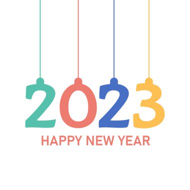 Mutlu yıllar 2023 metin tipografi tasarımı ve Noel zarif dekorasyonu 2023