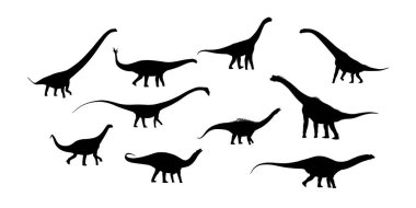 Çocuklar için siyah dinozor siluetleri