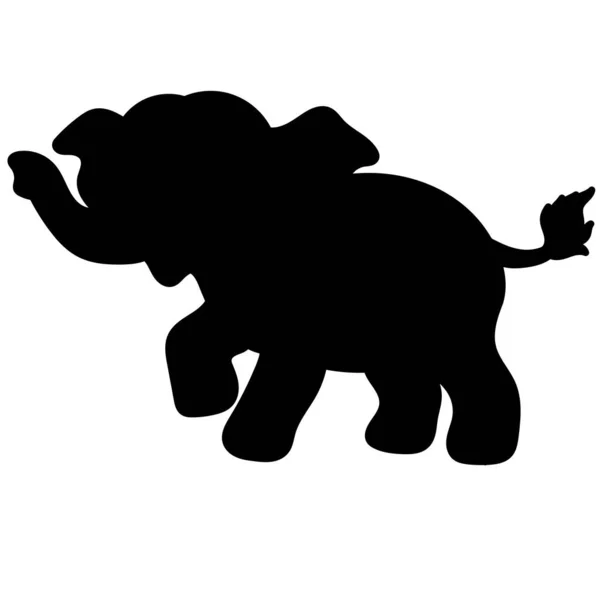 Conjunto Silueta Personaje Elefante — Vector de stock