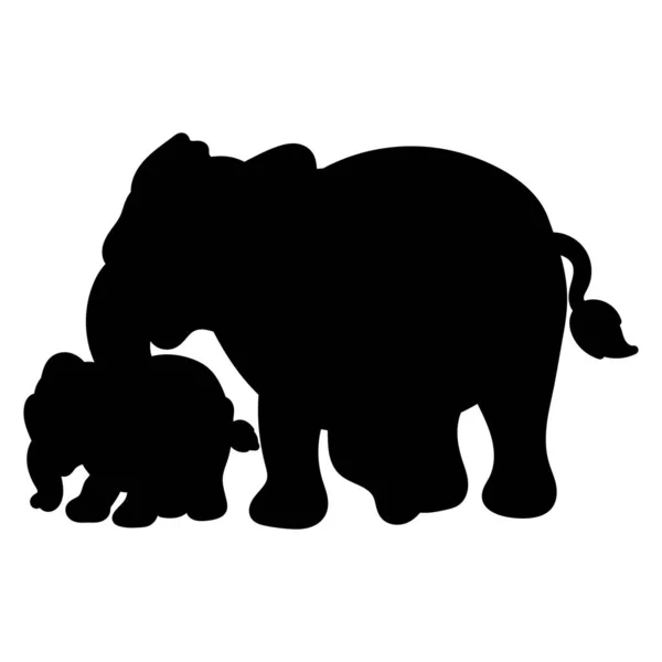 Zestaw Sylwetki Postaci Słonia — Wektor stockowy