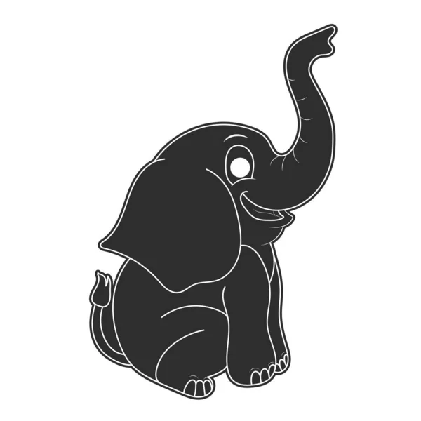 코끼리 특유의 실루엣 — 스톡 벡터