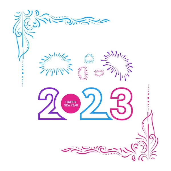 Šťastný Nový Rok 2023 Textová Typografie Design Vánoční Elegantní Dekorace — Stockový vektor
