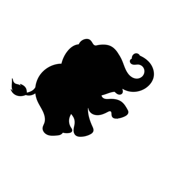 Set Elephant Character Silhouette — Stock Vector