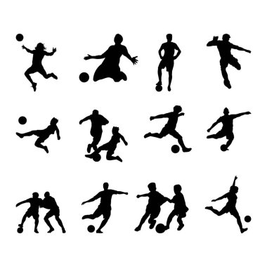 Futbol ya da futbol oyuncuları Silhouettes
