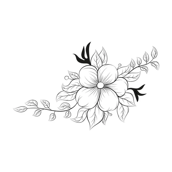 手描き花飾りの要素 — ストックベクタ
