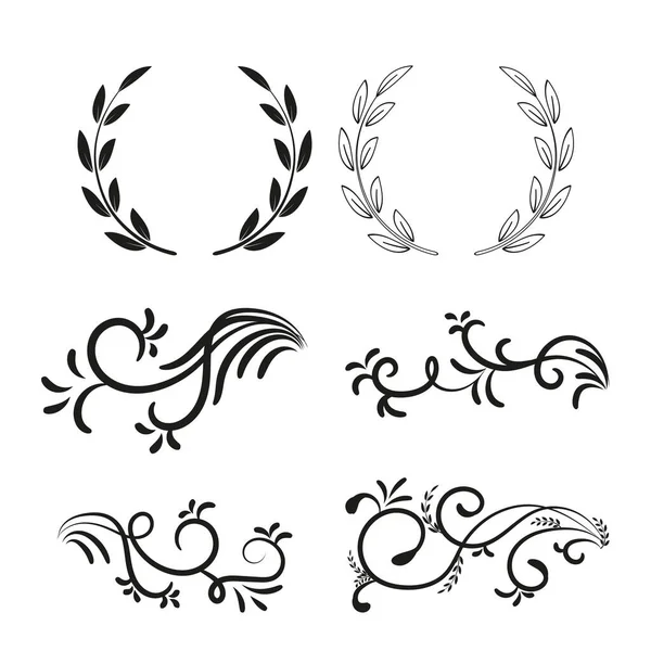 stock vector Hand draw floral decoration elements