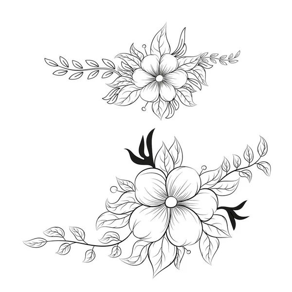 Hand Zeichnen Floral Dekoration Elemente — Stockvektor