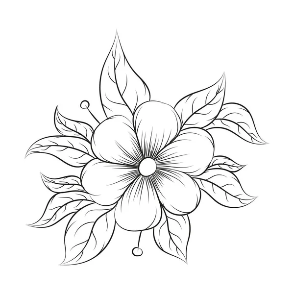 手描き花飾りの要素 — ストックベクタ