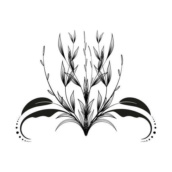 Ručně Kreslit Květinové Dekorace Prvky — Stockový vektor